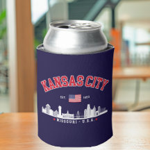 Kansas City Skyline | Vintage American Flag