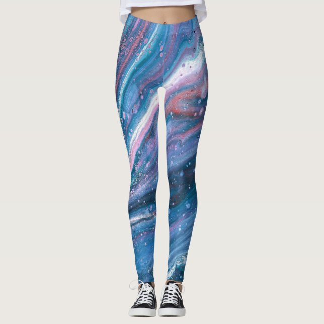 Kansas City Speciell 3 Coola Blue Abstrakt Legging (Framsida)