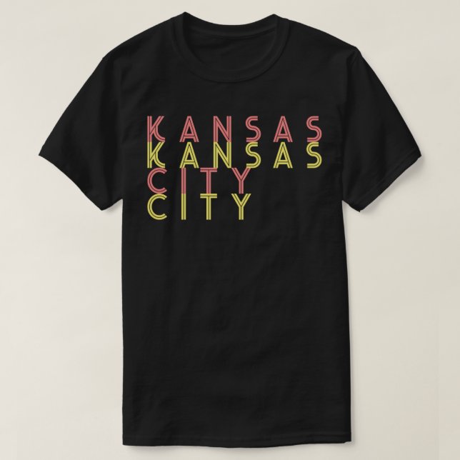 Kansas City staped guld och red T Shirt (Design framsida)