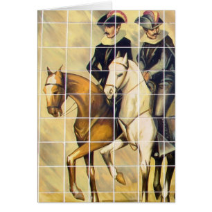 Kansas City Tiles Mural Riders på Horseback Hälsningskort