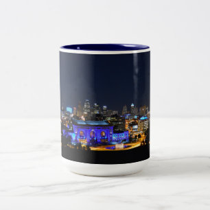 Kansas City Union Station i Blue Två-Tonad Mugg