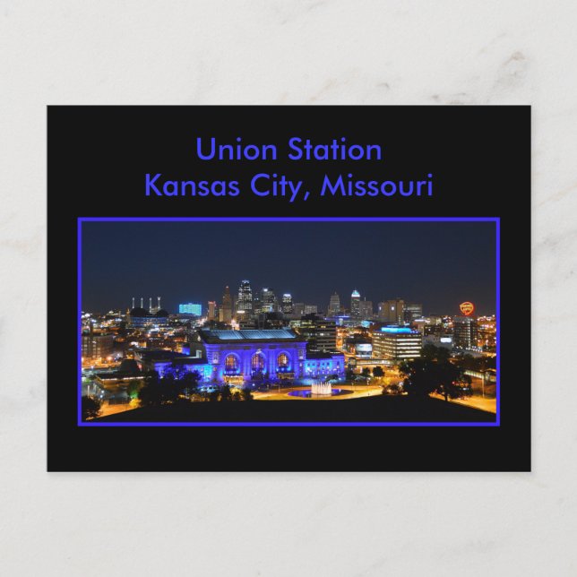Kansas City Union Station i Blue Vykort (Framsida)