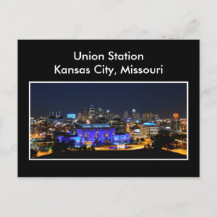Kansas City Union Station i Blue Vykort