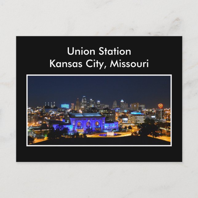 Kansas City Union Station i Blue Vykort (Framsida)