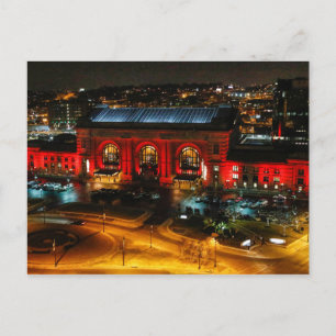 Kansas City Union Station i Red Postcard Vykort