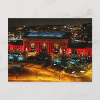 Kansas City Union Station i Red Postcard Vykort