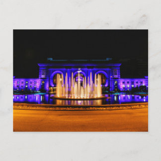 Kansas City Union Station på natten vykort