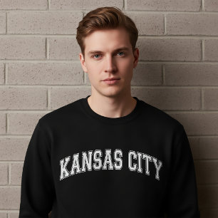 KANSAS CITY Universitet-Style Amerika College Lång Ärmad Tröja