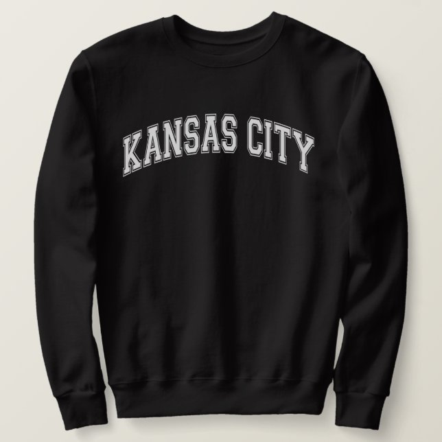 KANSAS CITY Universiteten-Stil America College Lång Ärmad Tröja (Design framsida)