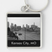Kansas City Urban Skyline, Black and White Photo
