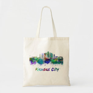 Kansas City V2-skylin i vattenfärg Tygkasse