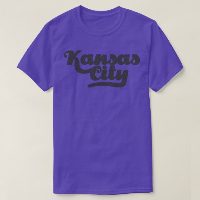 Kansas City Vintage Charcol Text T Shirt (Design framsida)