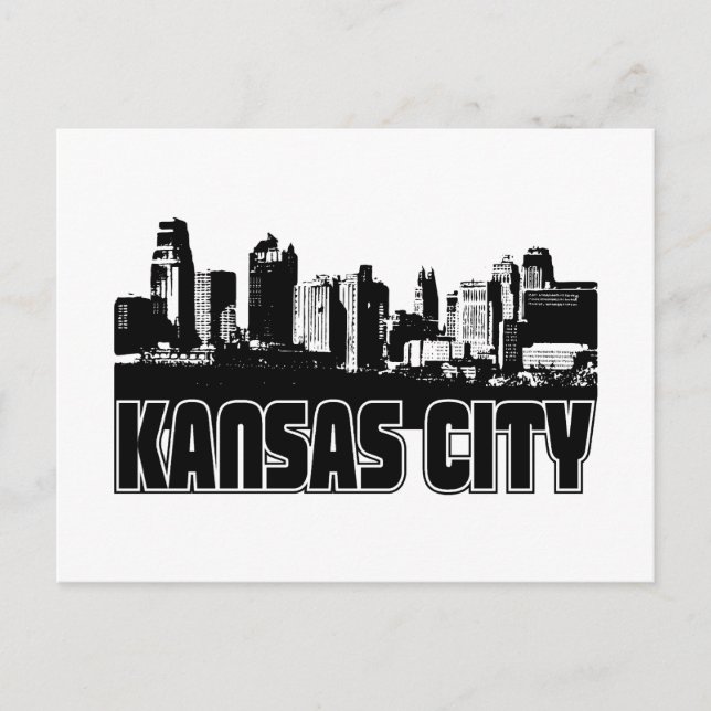 Kansas Citys siluett Vykort (Framsida)