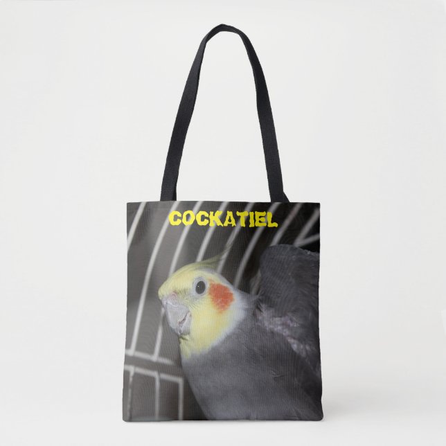 Kansas Cockatiel closeup Tote Bag Tygkasse (Framsida)