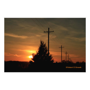 Kansas Colorful Sunset Photo Utvidgning Fototryck