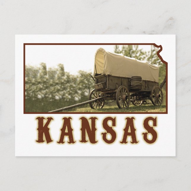 Kansas Covered Wagon Vykort (Framsida)