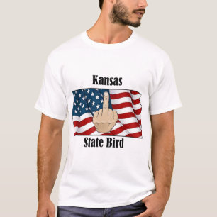 Kansas-delfågel t-shirt mitten finger flagga