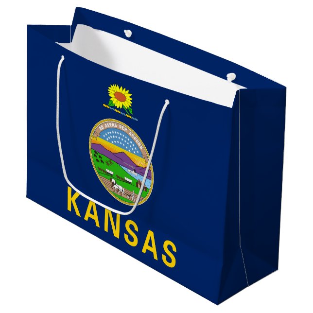 Kansas delstatsflagga (Framsidan Vinklad)