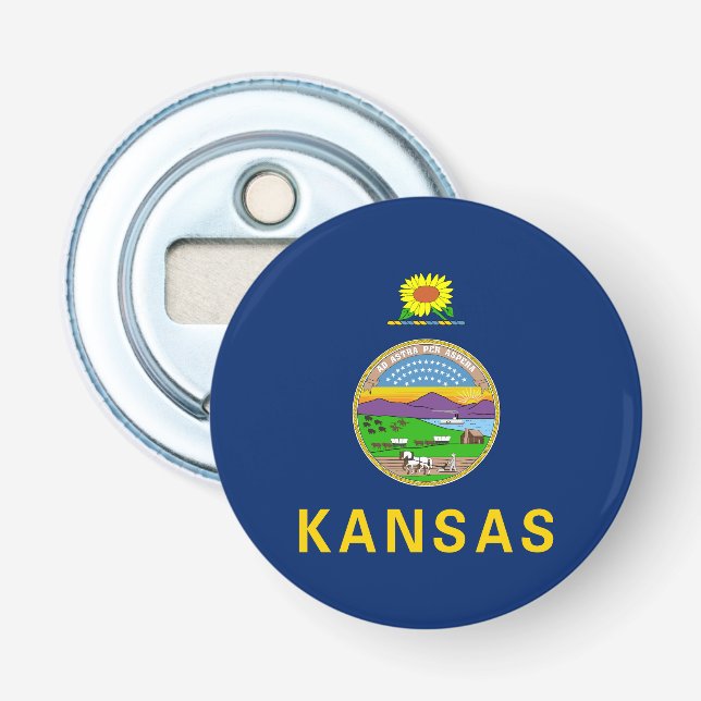 Kansas delstatsflagga flasköppnare (Framsidan)