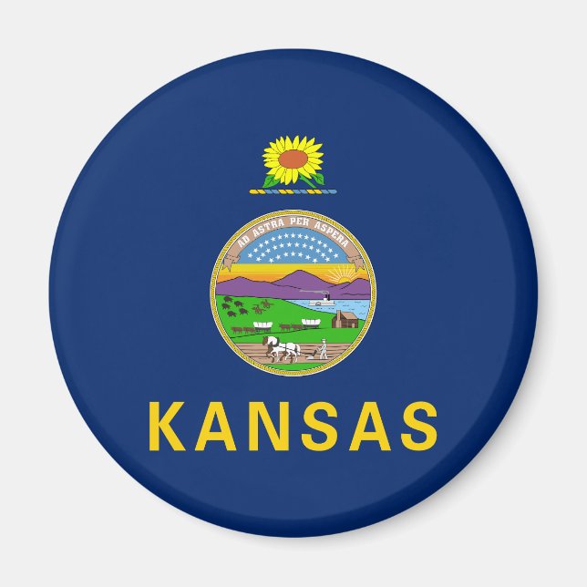 Kansas delstatsflagga magnet (Framsidan)