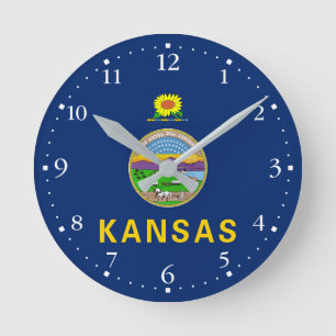 Kansas delstatsflagga rund klocka
