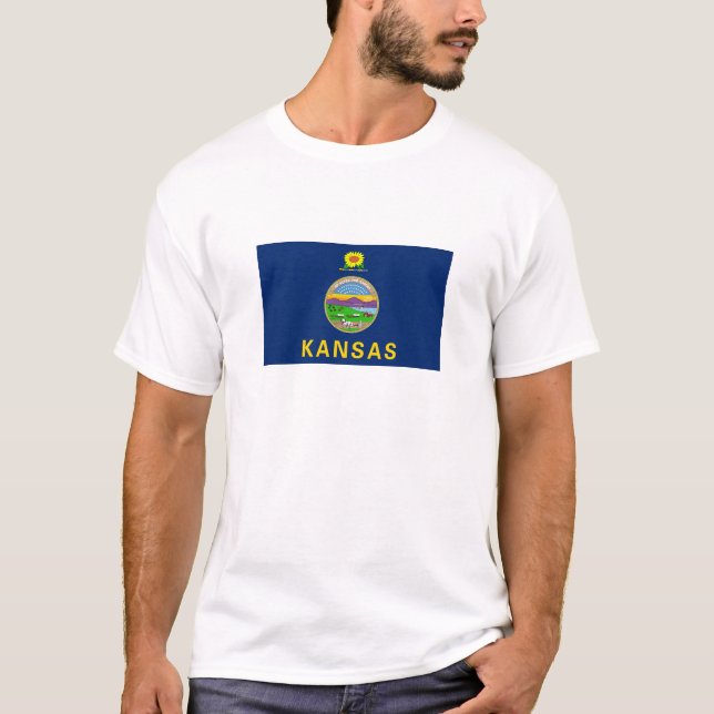 Kansas delstatsflagga t shirt (Framsida)
