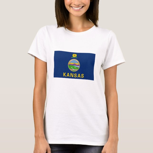 Kansas delstatsflagga t shirt (Framsida)