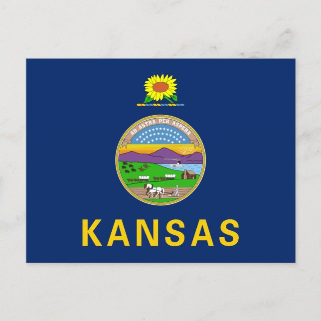 Kansas delstatsflagga vykort (Framsida)