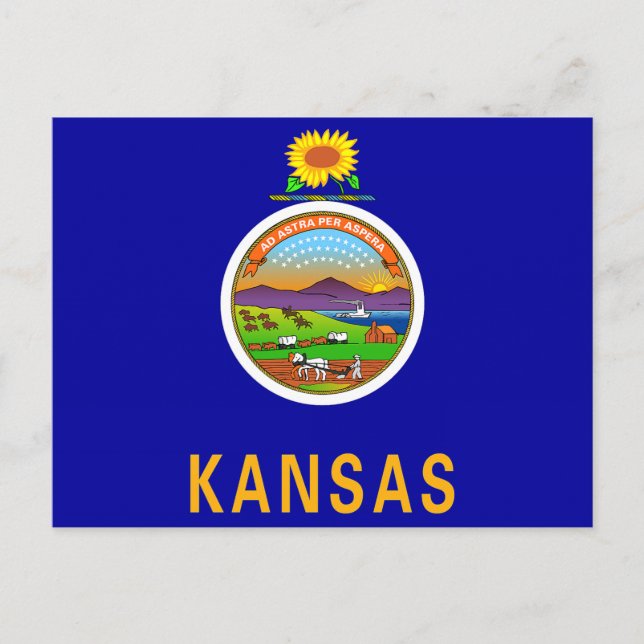 Kansas delstatsflagga vykort (Framsida)