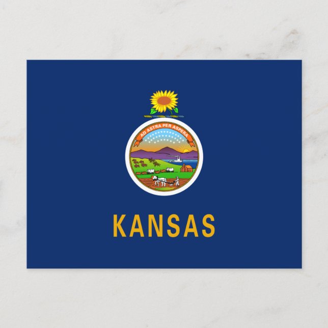 Kansas delstatsflagga vykort (Framsida)
