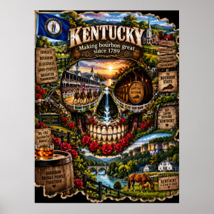 Kansas Dödskalle Konsttryck State of Mind Poster