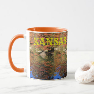 Kansas Fall Colorful Löv Coffee Mugg