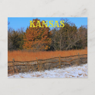 Kansas Fall/Winter Ligcape Post Card. Vykort