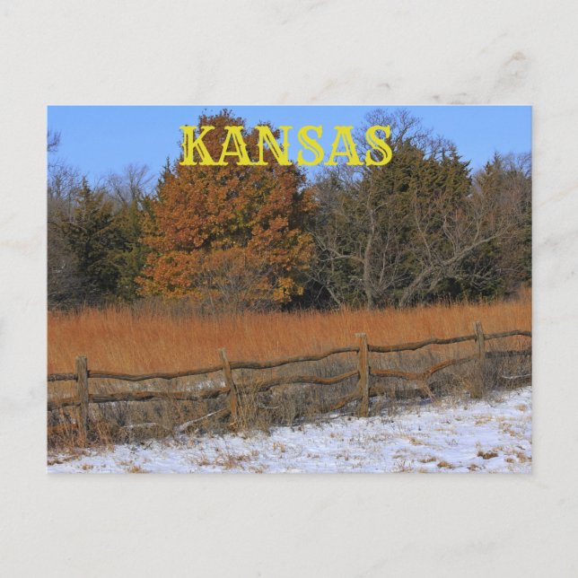 Kansas Fall/Winter Ligcape Post Card. Vykort (Framsida)