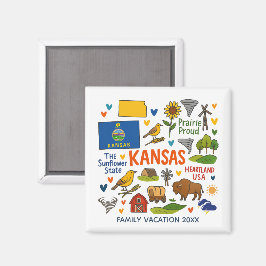 Kansas Family Trip Keepsake Personalized Magnet