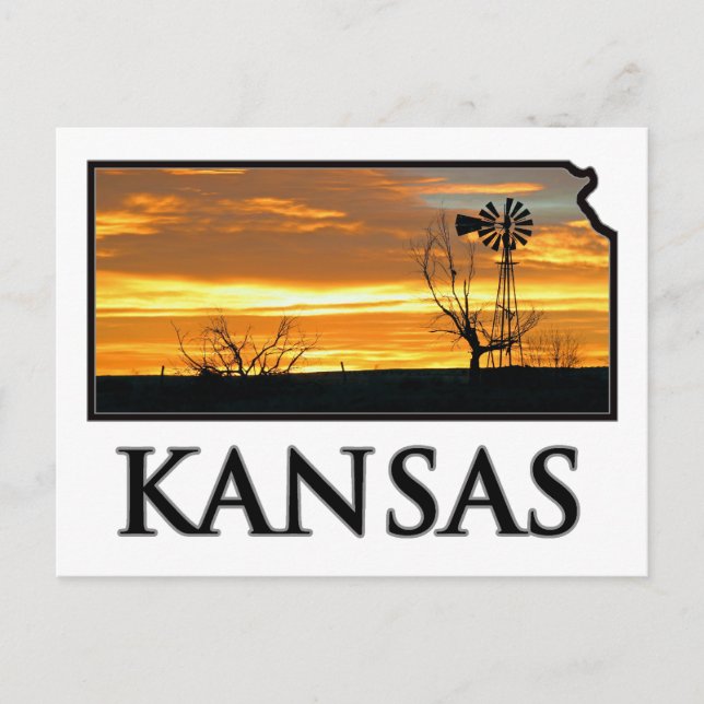 Kansas Farm Vindkraftverk Vykort (Framsida)