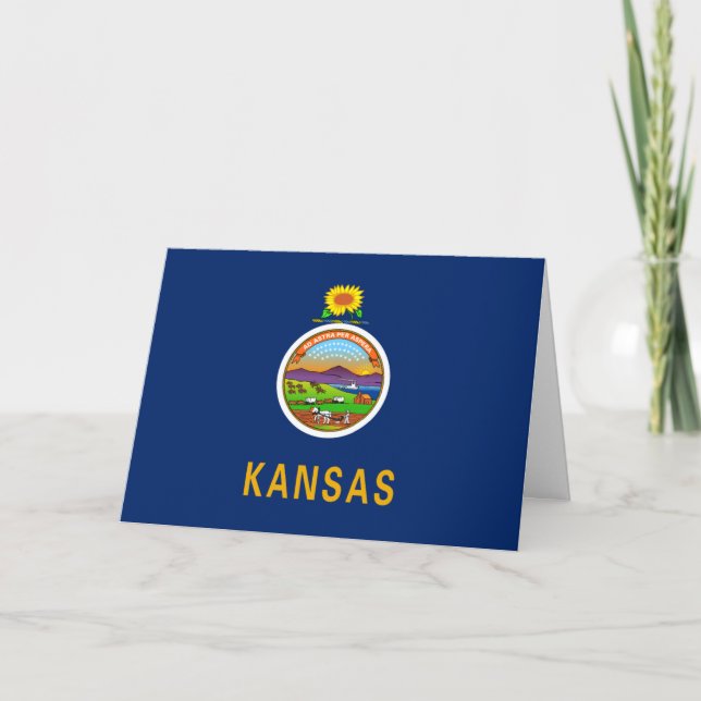 Kansas Flagga, Flagga av Kansas Kort (Framsida)