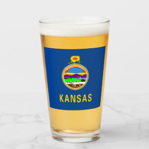 Kansas flagga glaskopp