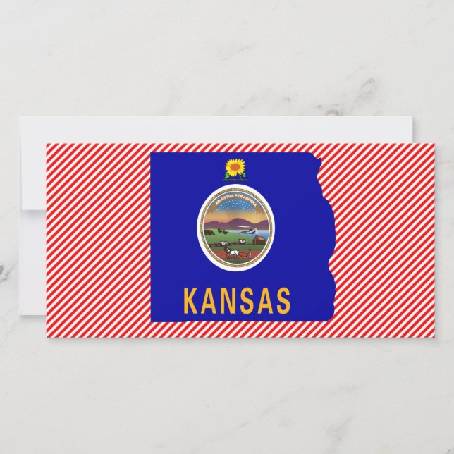 Kansas Flagga Karta (Framsida)