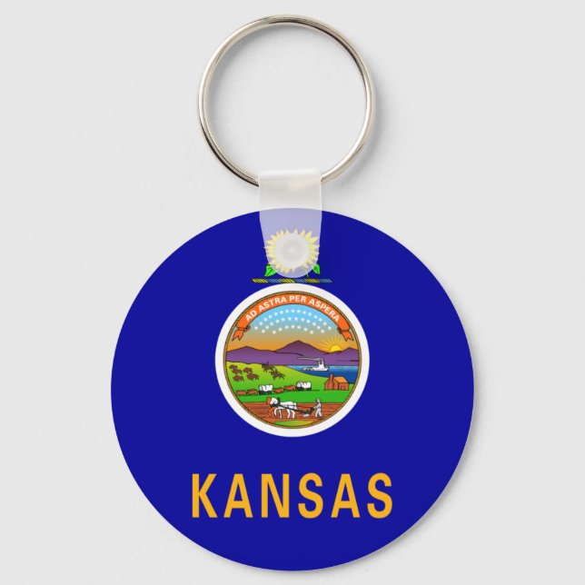 Kansas Flagga Keychain Nyckelring (Framsida)