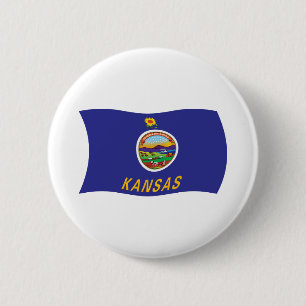 Kansas Flagga Knapp