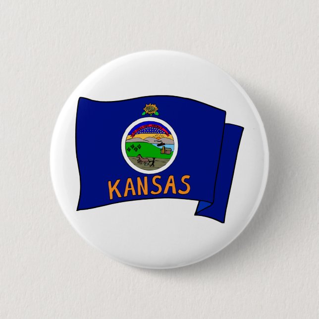 Kansas Flagga Knapp (Framsida)