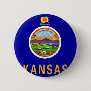 Kansas flagga knapp
