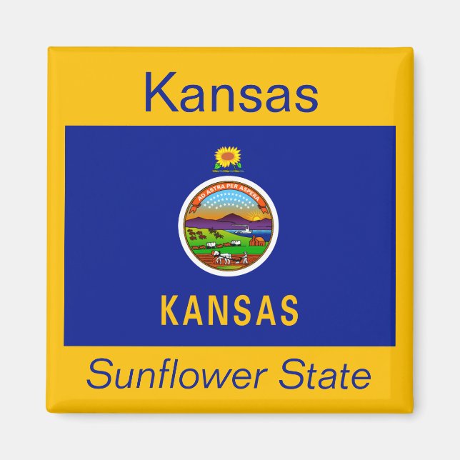 Kansas Flagga Magnet (Framsidan)