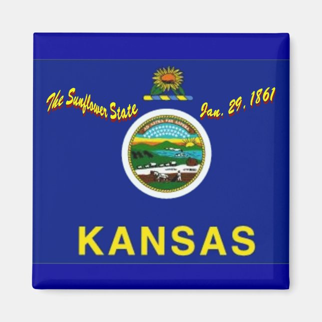 Kansas Flagga Magnet (Framsidan)