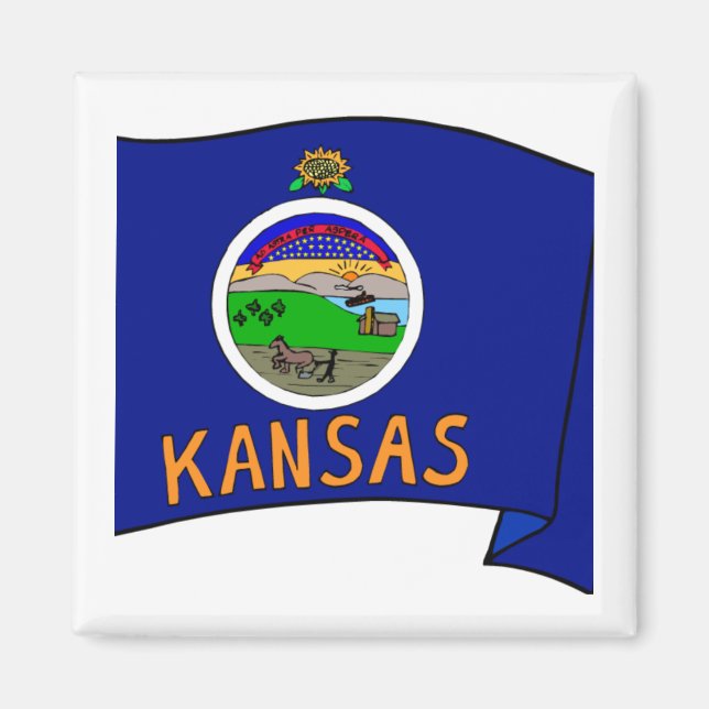 Kansas Flagga Magnet (Framsidan)