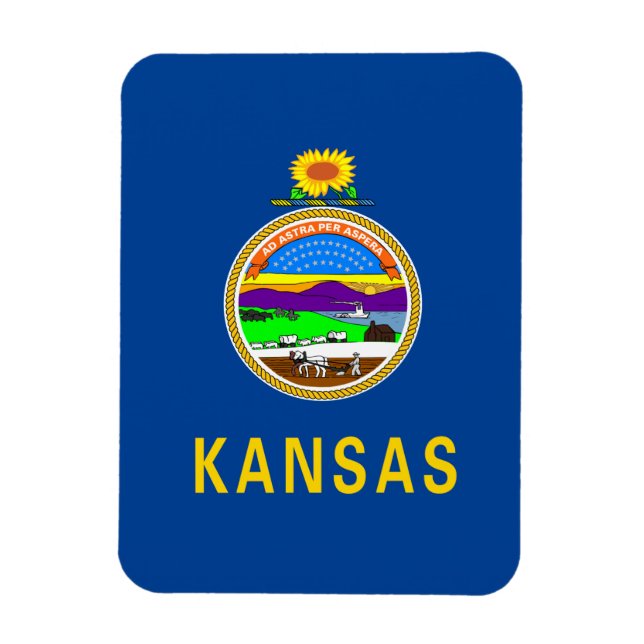 Kansas flagga magnet (Vertikal)
