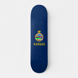 Kansas flagga mini skateboard bräda 18,5 cm