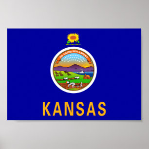 Kansas Flagga Poster
