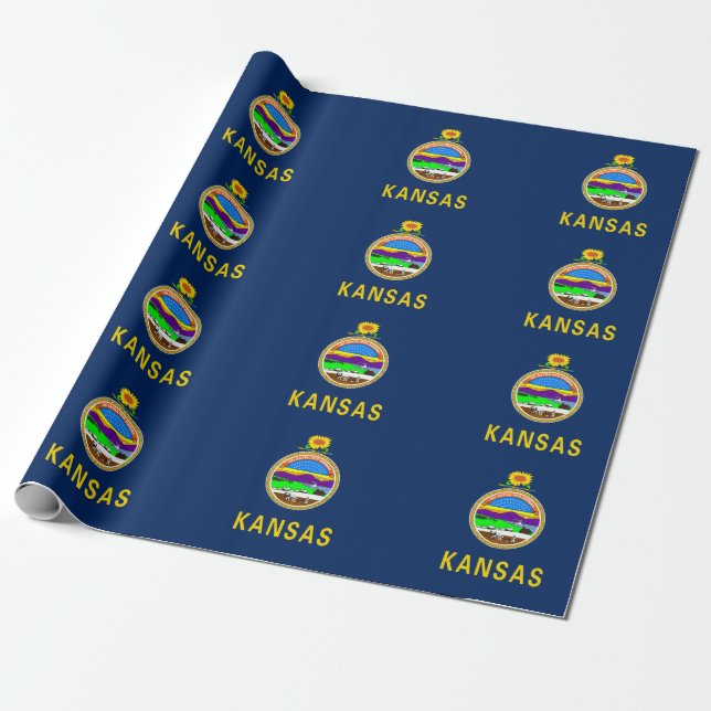 Kansas flagga presentpapper (Utrullad)